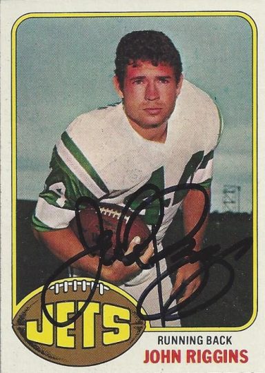 John Riggins signed Trading Card Jets