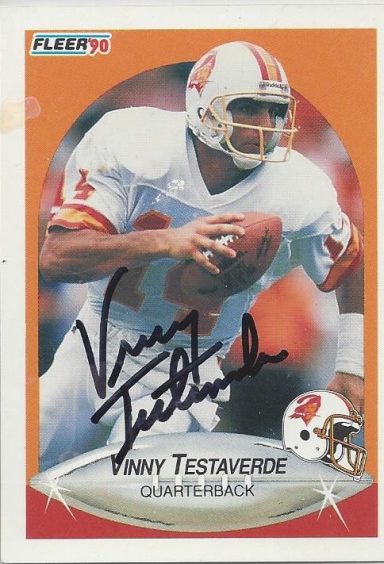 Vinny Testaverde signed Trading Card Buccaneers