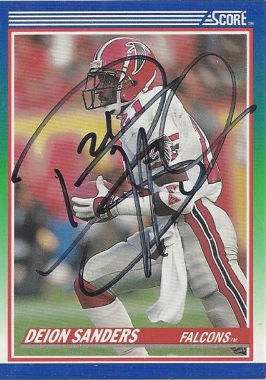 Deion Sanders signed Trading Card Falcons