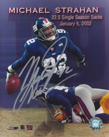 Michael Strahan signed 8x10 Giants