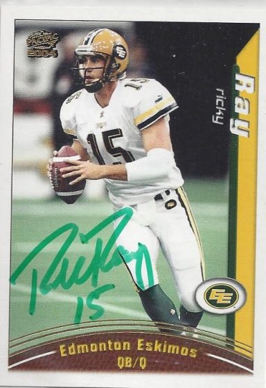 Ricky Ray signed Trading Card Eskimos