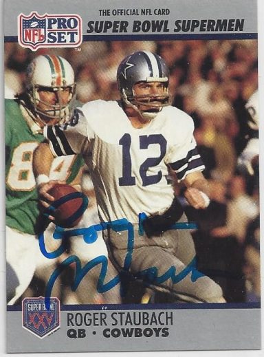 Roger Staubach signed Trading Card