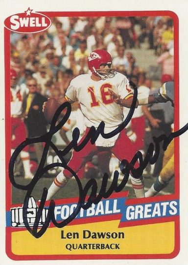 Len Dawson signed Trading Card