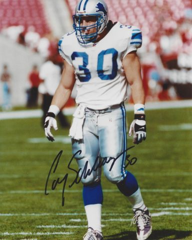 Cory Schlesinger signed 8x10 Lions