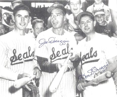 Joe & Dom DiMaggio signed 8x10 Seals