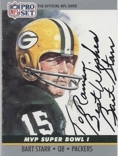 Bart Starr signed Trading Card