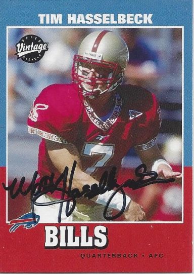 Tim Hasselbeck signed Trading Card Bills