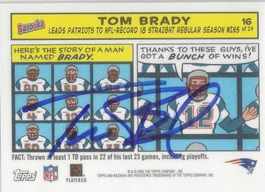 Tom Brady signed Trading Card Patriots